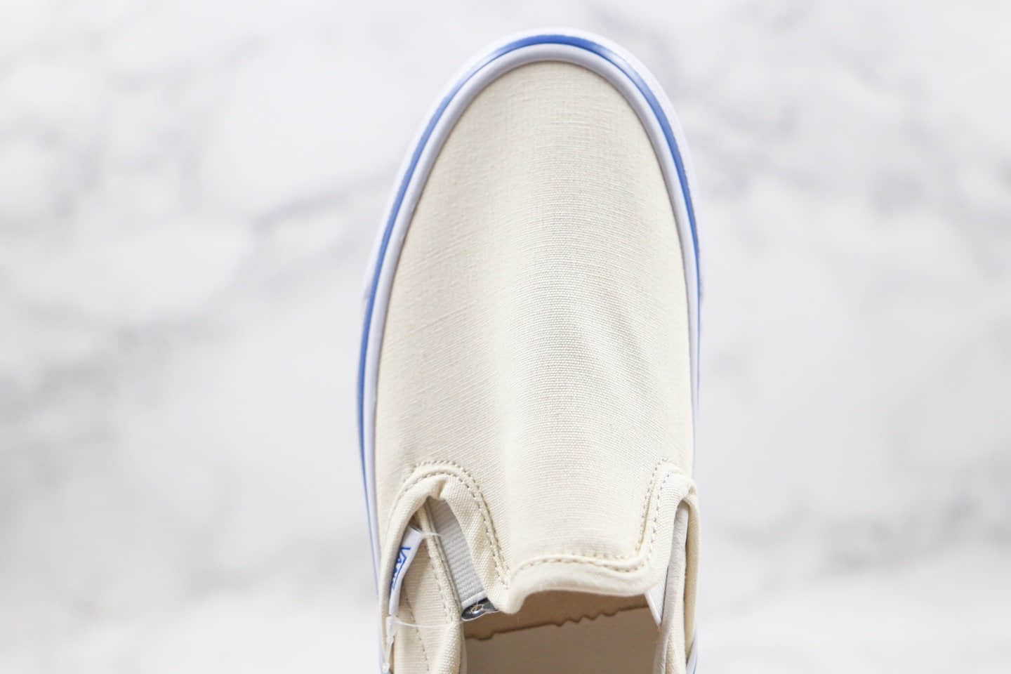 万斯Vans OG Slip-OnLX纯原版本低帮米白色蓝线条一脚蹬原厂硫化大底内置钢印 货号:LC137
