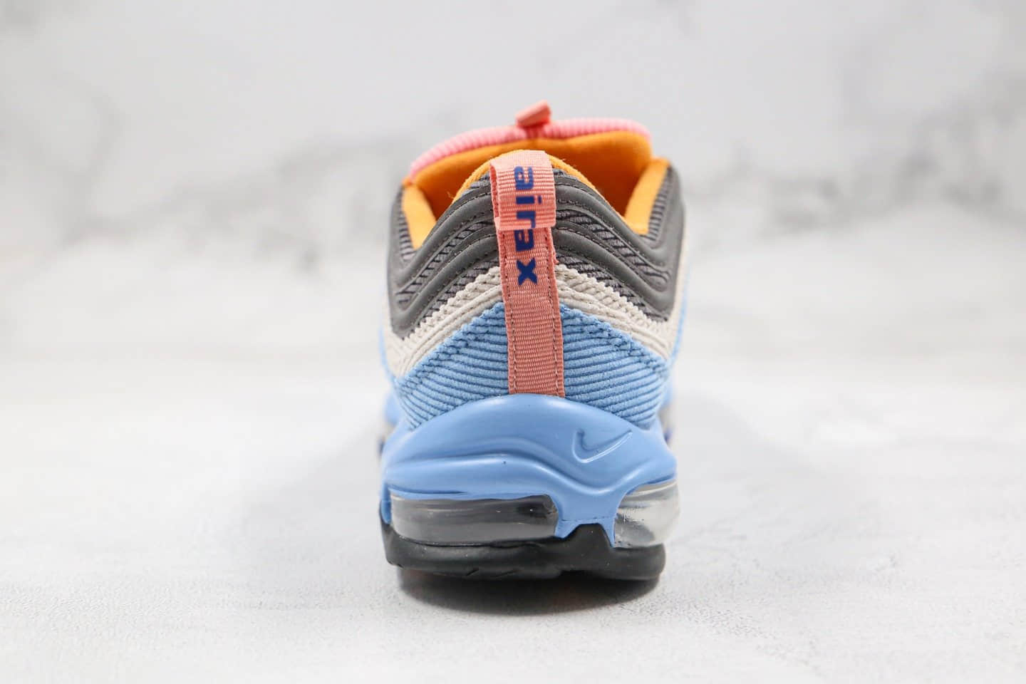 耐克Nike Air Max 97纯原版本灯芯绒子弹头气垫鞋蓝色内置真小潘全掌气垫原档案数据开发 货号:CQ7512-462