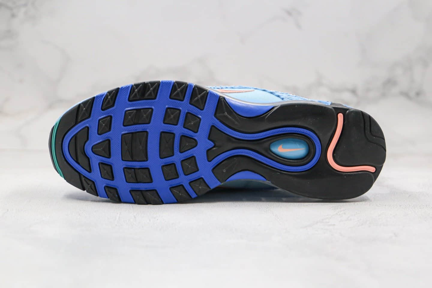 耐克Nike Air Max 97纯原版本灯芯绒子弹头气垫鞋蓝色内置真小潘全掌气垫原档案数据开发 货号:CQ7512-462