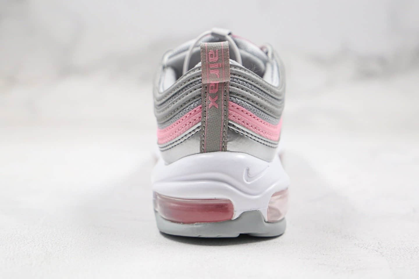 耐克Nike Air Max 97纯原版本全掌气垫跑鞋银粉色内置气垫原盒原标 货号:921522-021