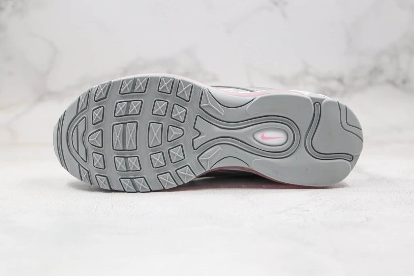 耐克Nike Air Max 97纯原版本全掌气垫跑鞋银粉色内置气垫原盒原标 货号:921522-021
