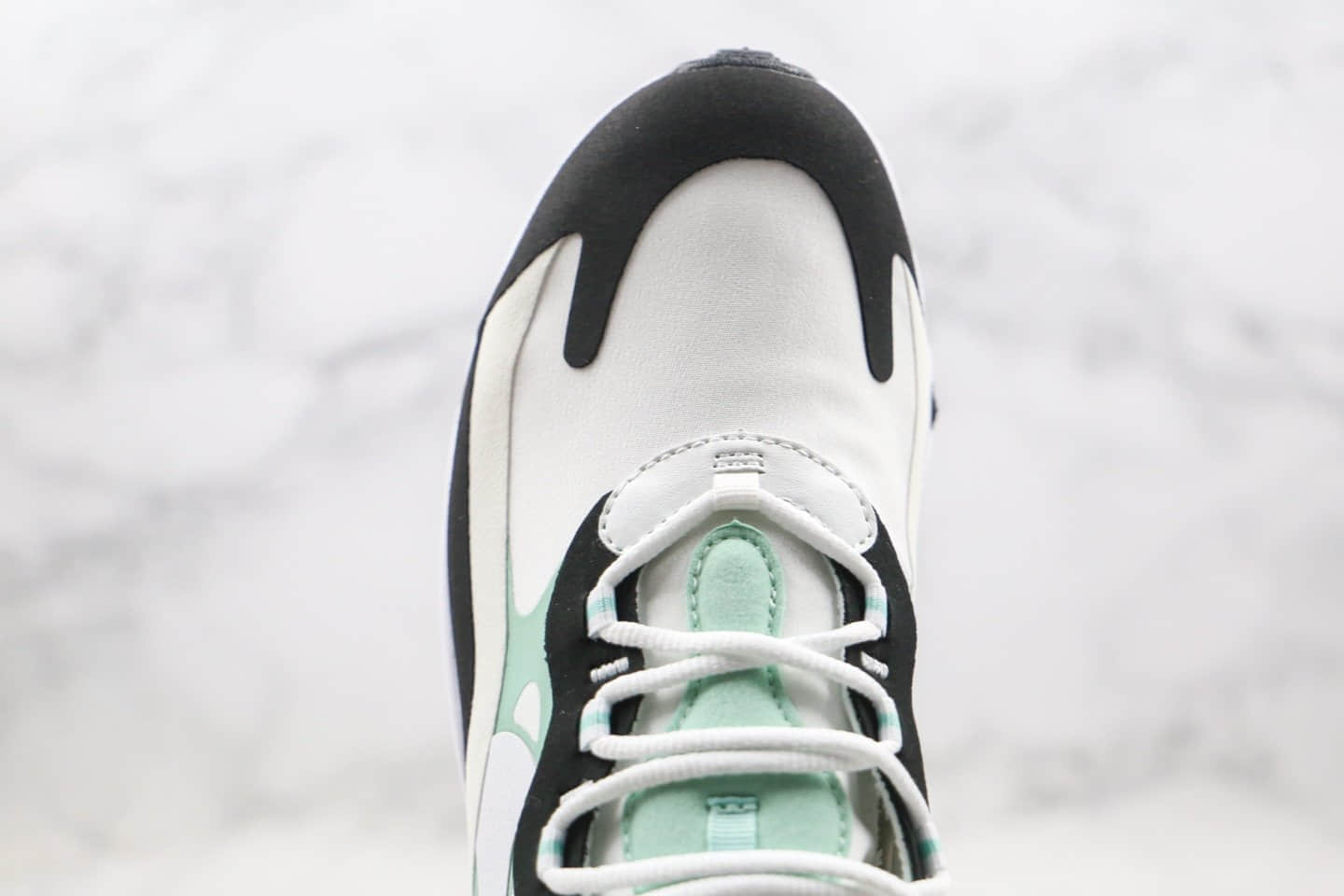 耐克Nike Air Max 270 React纯原版本气垫跑鞋白绿色独立私模区别市面通货版本 货号:CJ0619-012