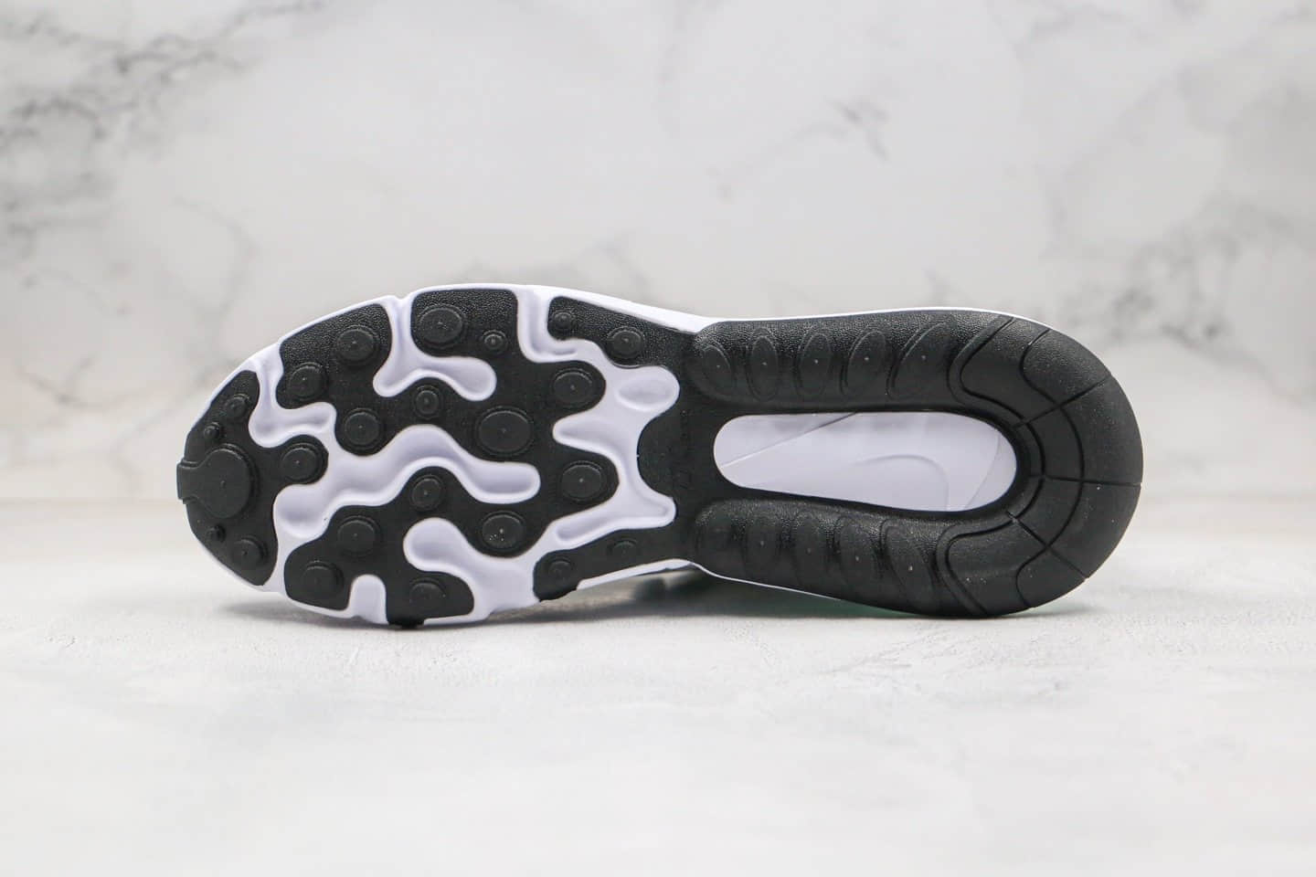 耐克Nike Air Max 270 React纯原版本气垫跑鞋白绿色独立私模区别市面通货版本 货号:CJ0619-012