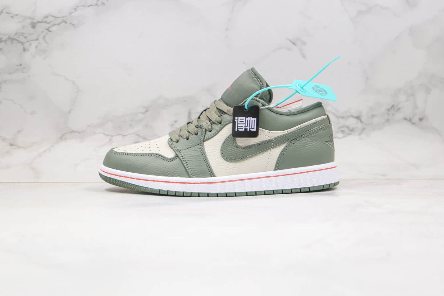 乔丹AIR JORDAN 1 LOW纯原版本低帮AJ1橄榄绿色原楦头纸板打造原盒原标 货号:553558-121