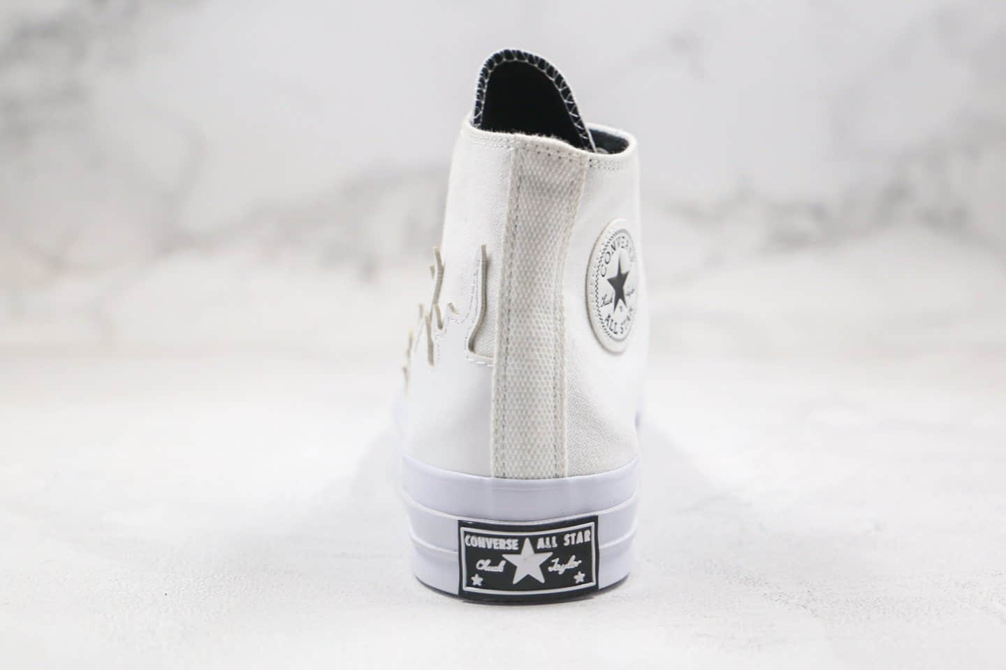 匡威CONVERSE Chuck 70公司级版本白敬亭同款高帮白色火焰帆布鞋原厂硫化大底 货号:168970C