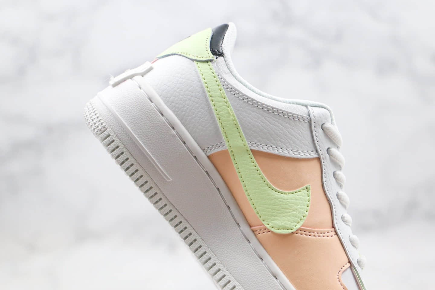 耐克Nike WMNS Air Force 1 Shadow纯原版本马卡龙解构系列低帮空军一号粉绿色原盒原标 货号：CI0919-107