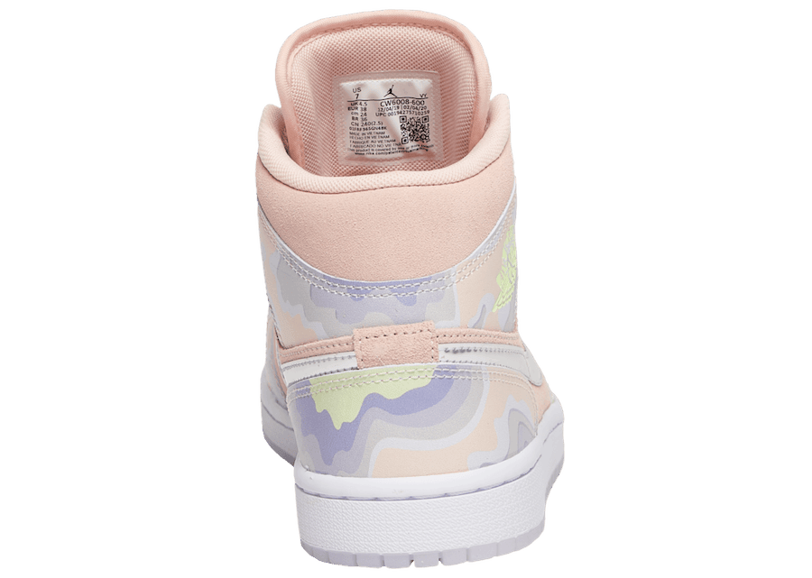 靓丽粉迷彩!全新AJ1 Mid即将登场! 货号:CW6008-600