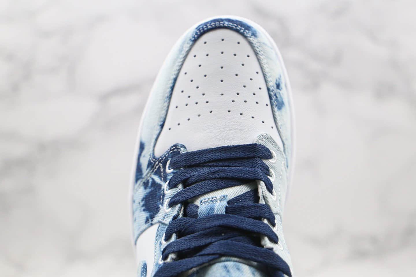 乔丹Air Jordan 1 Low纯原版本低帮AJ1扎染水洗丹宁牛仔蓝色内置气垫原鞋开模一比一打造 货号:CZ8455-100