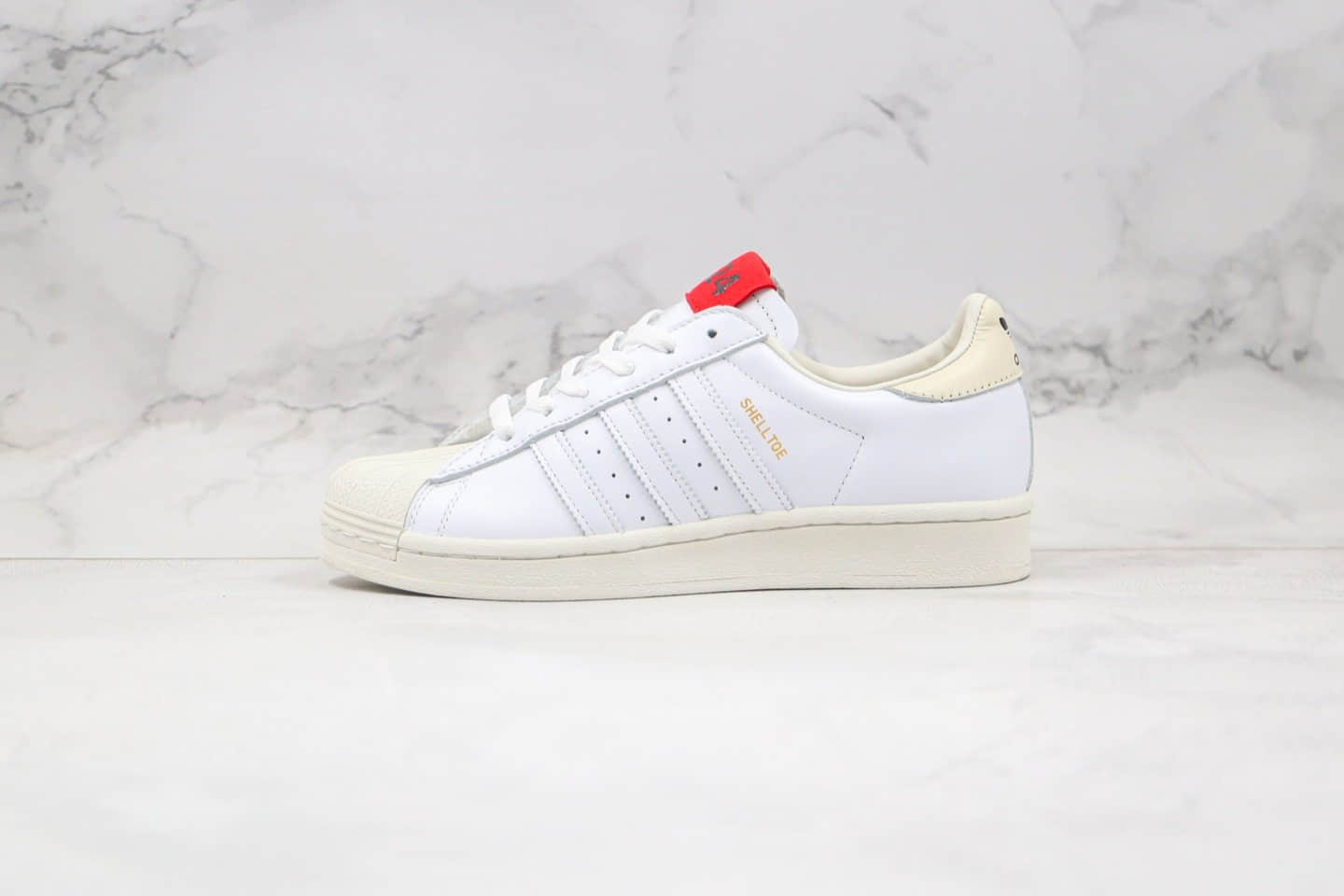 阿迪达斯Adidas Superstar Shelltoe纯原版本三叶草贝壳头424白红色杨幂同款原盒配件原档案数据开发 货号:FW7624