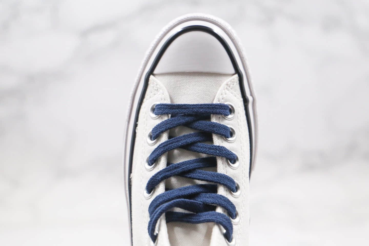 匡威Converse x Fragment Design x Sacai公司级版本三方联名款高帮白蓝色补丁铭牌缝线帆布鞋原厂硫化大底 货号:160329C