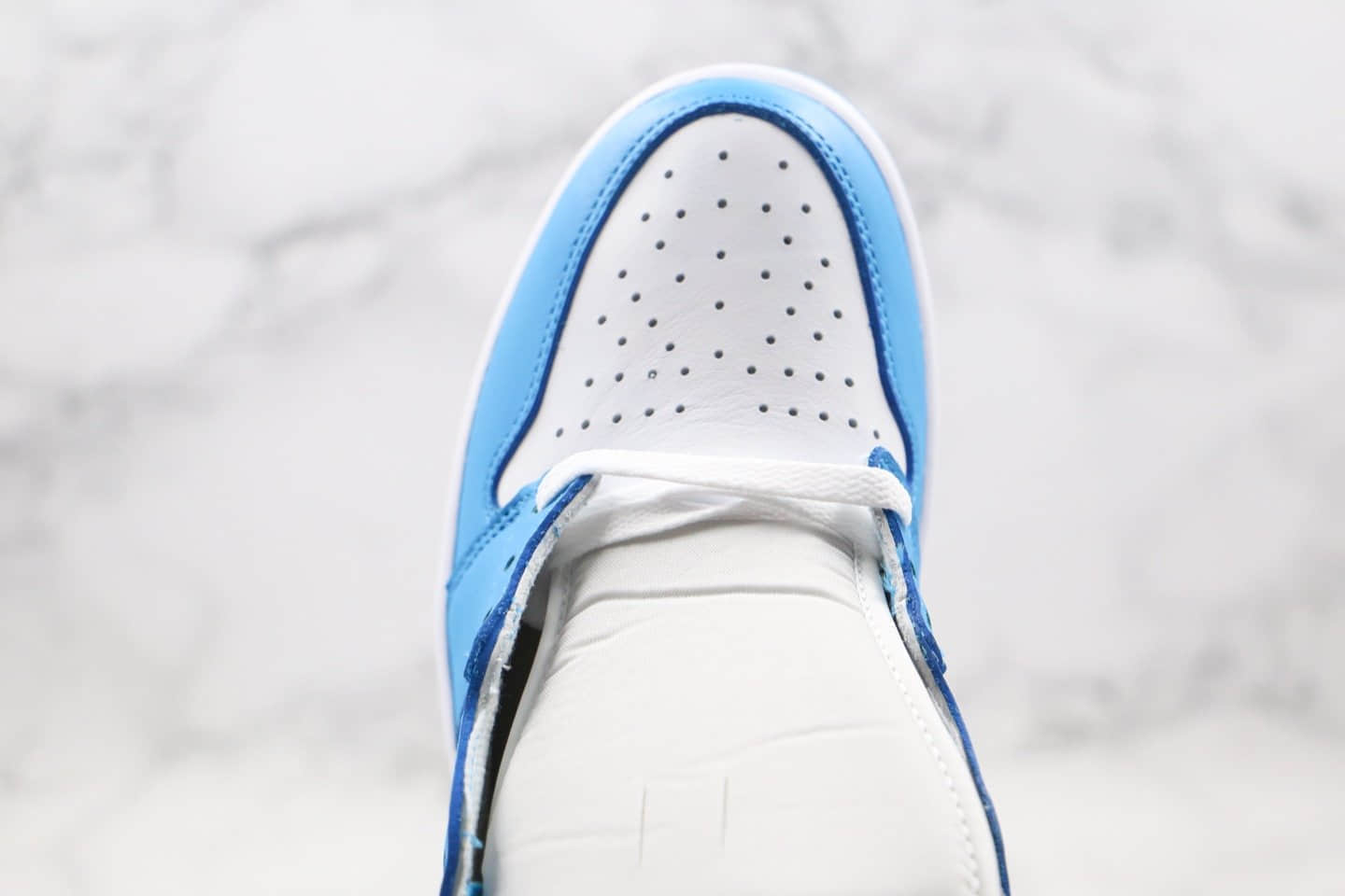 乔丹Air Jordan 1 Retro High OG UNC纯原版本高帮AJ1北卡蓝元年配色正确后跟定型原楦头纸板打造 货号:555088-117