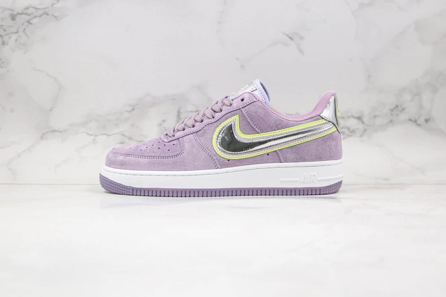 耐克Nike Air Force 1 Low P(Her)spective纯原版本低帮空军一号水晶底长绒麂皮香芋紫色银边勾内置气垫原档案数据开发 货号:CW6013-500