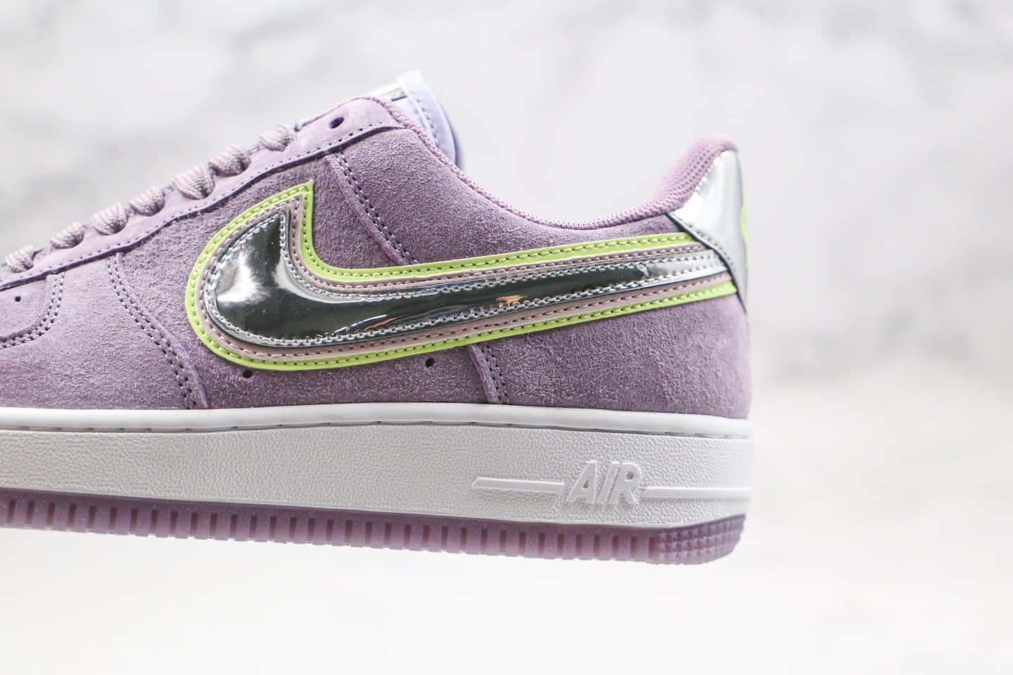 耐克Nike Air Force 1 Low P(Her)spective纯原版本低帮空军一号水晶底长绒麂皮香芋紫色银边勾内置气垫原档案数据开发 货号:CW6013-500