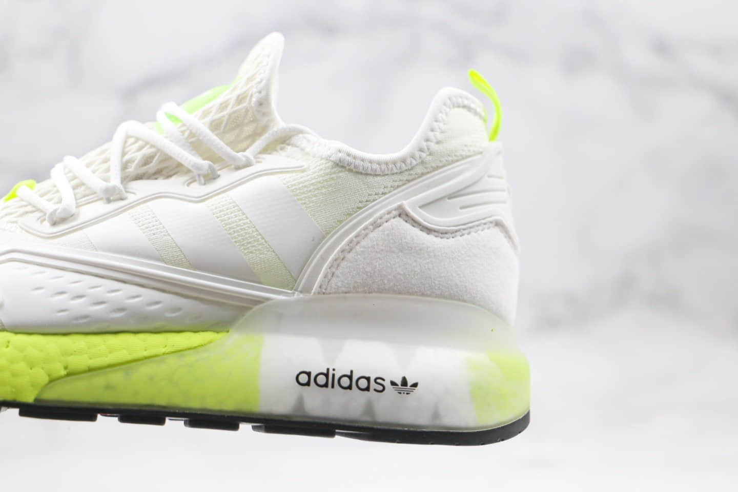 阿迪达斯Adidas Originals ZX 2K Boost纯原版本易烊千玺同款爆米花跑鞋白绿色真爆大底 货号:FW0480
