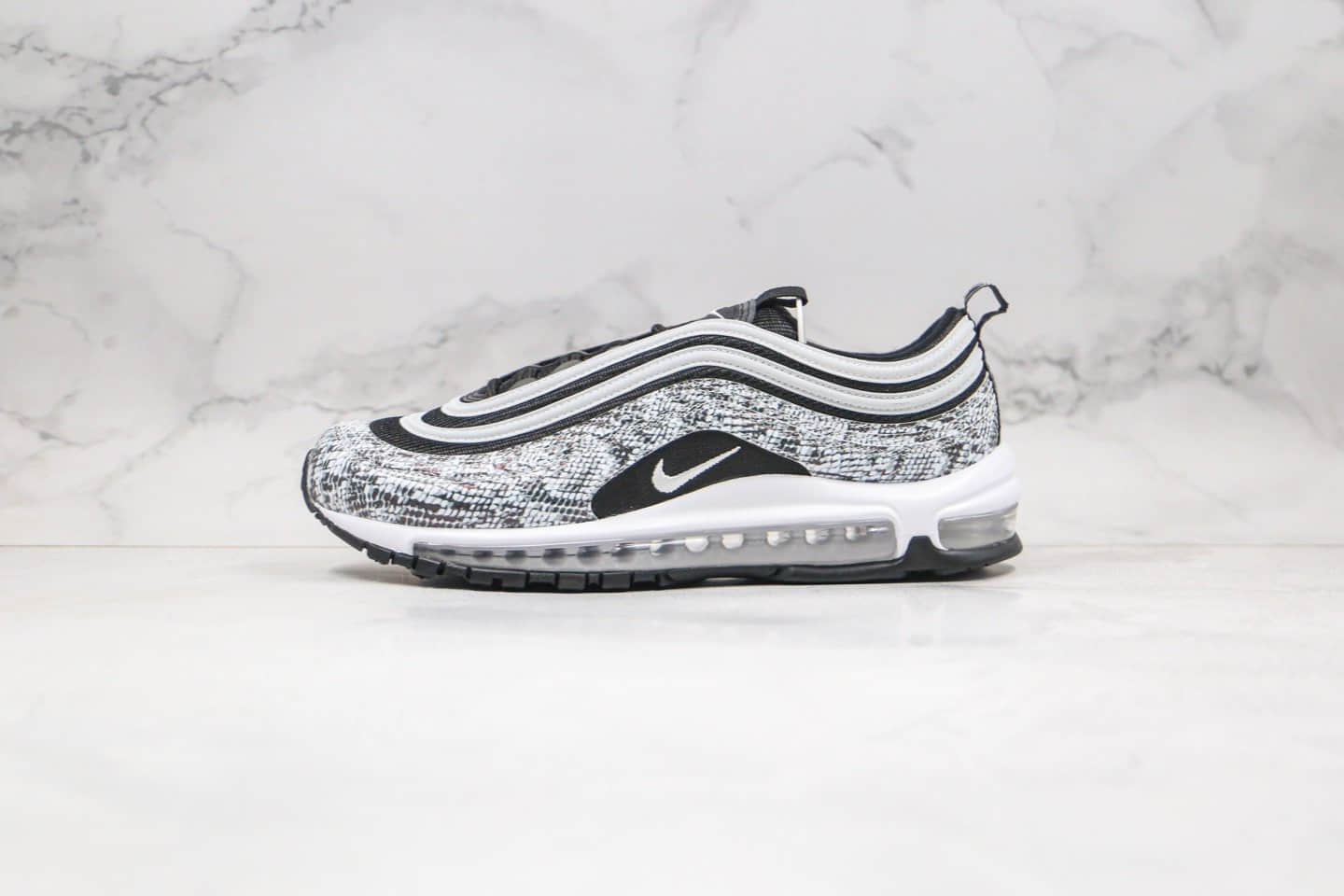 耐克Nike Air Max 97纯原版本子弹头Max97全掌气垫黑白蛇纹内置气垫 货号：CT1549-001