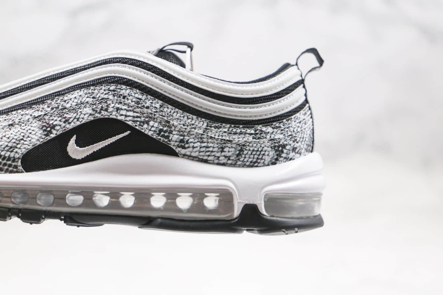 耐克Nike Air Max 97纯原版本子弹头Max97全掌气垫黑白蛇纹内置气垫 货号：CT1549-001
