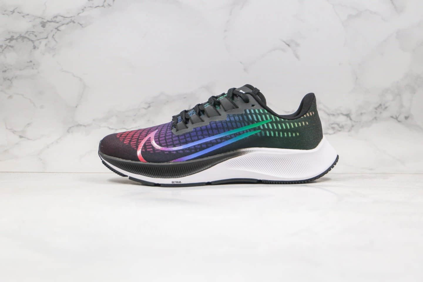 耐克Nike Zoom Pegasus 37纯原版本登月37代黑彩虹区分市面通货版本 货号:CV0266-001
