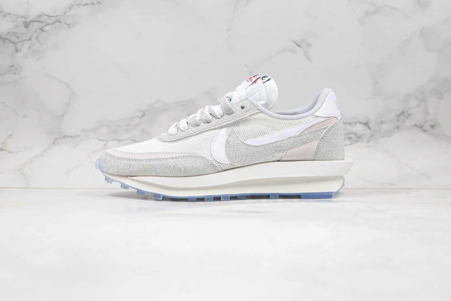 耐克Sacai x Nike LVD Waffle Daybreak纯原版本联名解构华夫跑鞋闪银原装抽屉礼盒 货号:BV5053-100