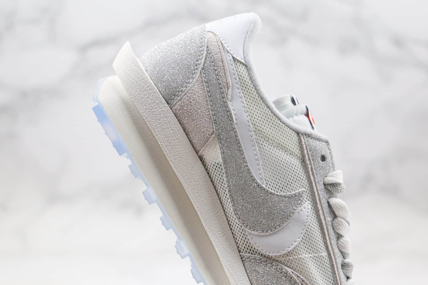 耐克Sacai x Nike LVD Waffle Daybreak纯原版本联名解构华夫跑鞋闪银原装抽屉礼盒 货号:BV5053-100