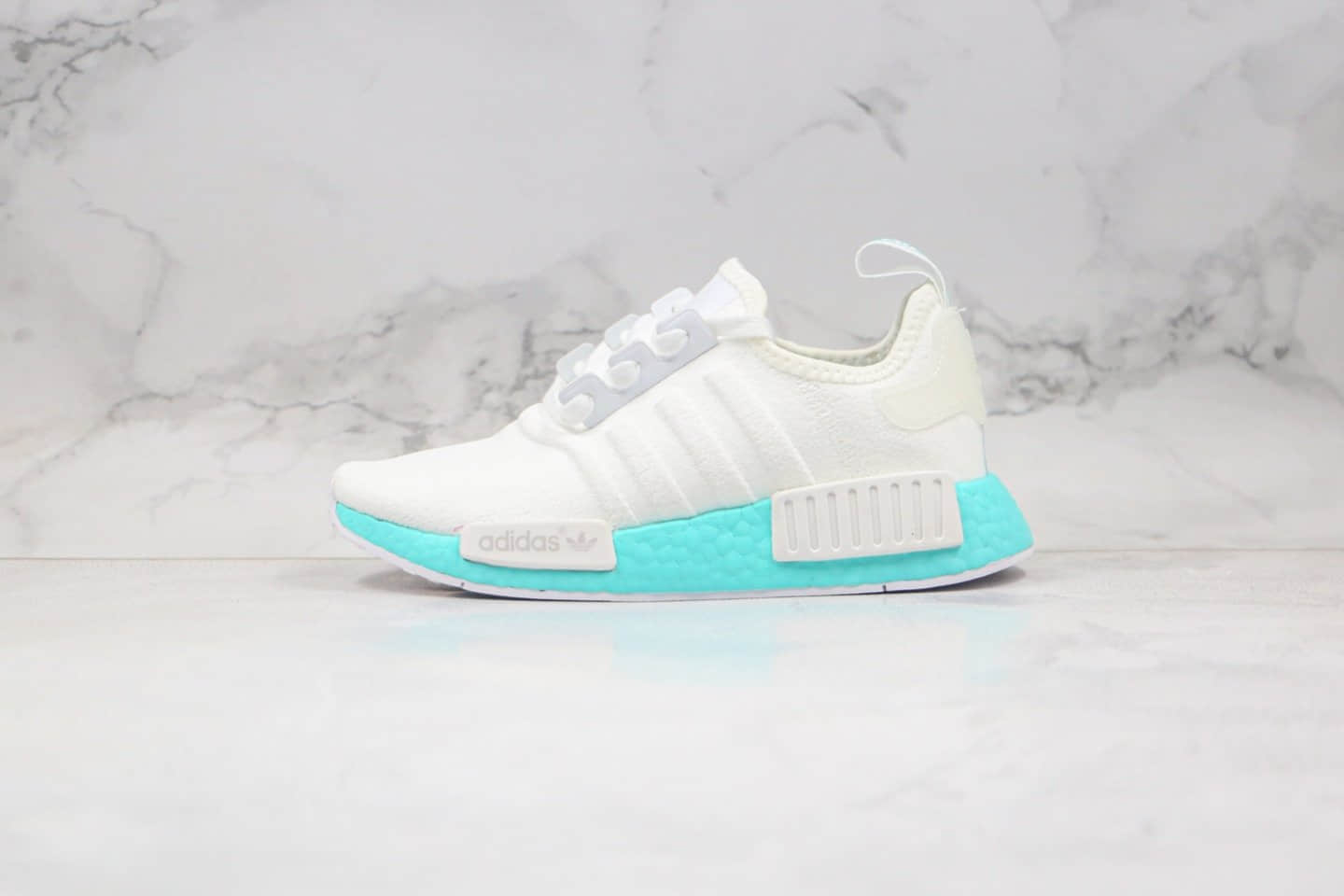 阿迪达斯Adidas NMD_R1纯原版本爆米花跑鞋日文白蓝色原档案数据开发原盒原标 货号:EF4273