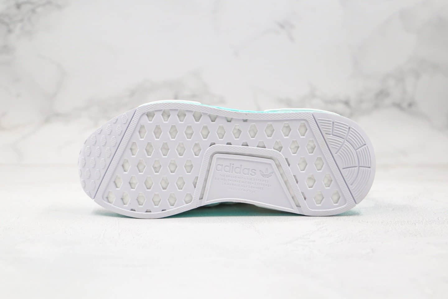 阿迪达斯Adidas NMD_R1纯原版本爆米花跑鞋日文白蓝色原档案数据开发原盒原标 货号:EF4273