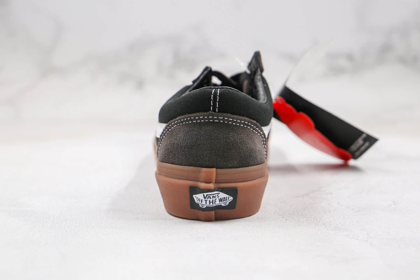 万斯Vans old skool公司级版本低帮硫化板鞋黑咖啡色麂皮系列原楦头纸板打造