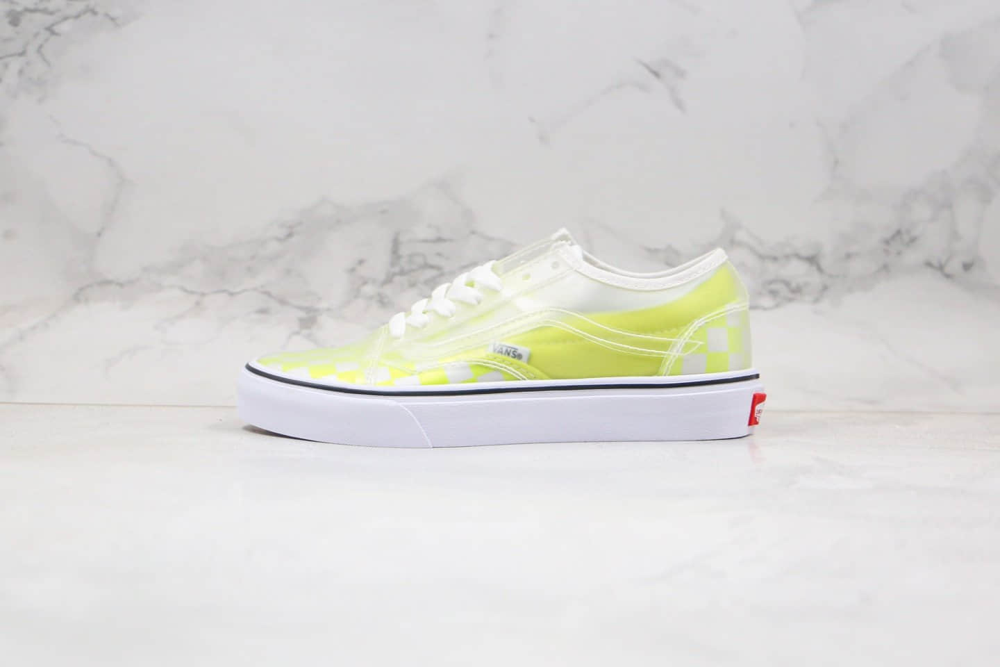 万斯Vans Silp Skool公司级版本低帮棋盘格子双层外壳荧光黄色原楦头纸板打造原鞋开模一比一制作