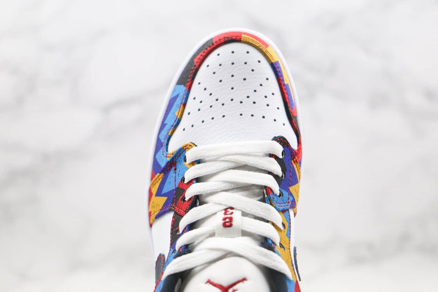 乔丹Air Jordan 1 Low纯原版本低帮AJ1彩虹锯齿蓝色内置气垫原厂白盒 货号:CZ8659-100