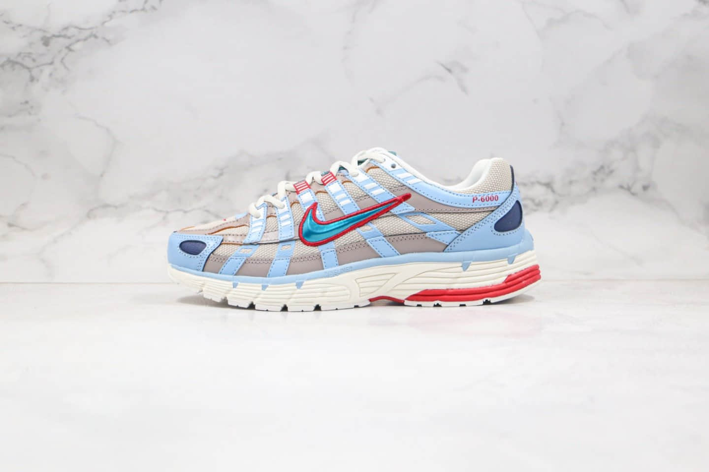 耐克Nike P-6000纯原版本复古老爹鞋蓝红色原盒原标原档案数据开发 货号:CK2961-131