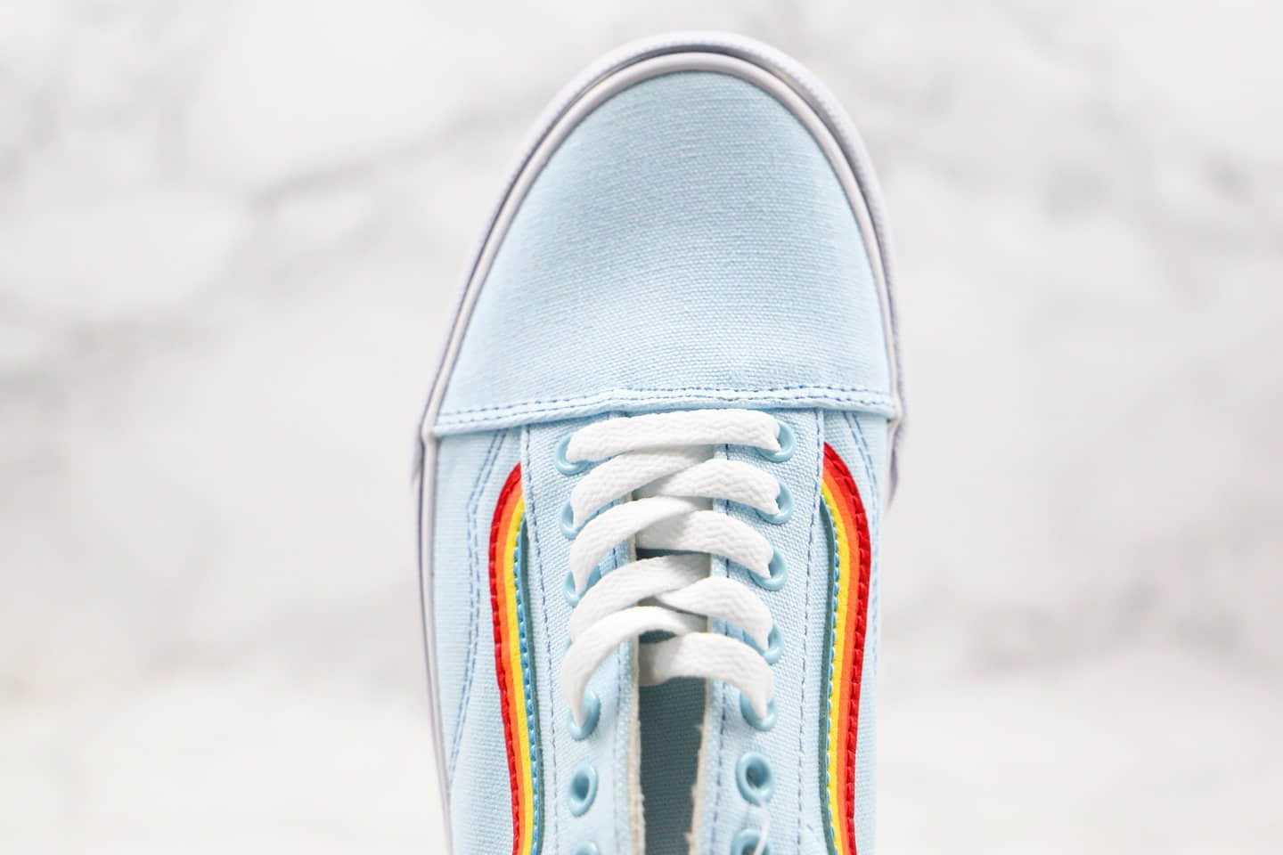 万斯Vans Old Skool公司级版本低帮薄荷彩虹浅蓝色硫化板鞋原盒原标原档案数据开发 货号:VNOA4U3BU4K