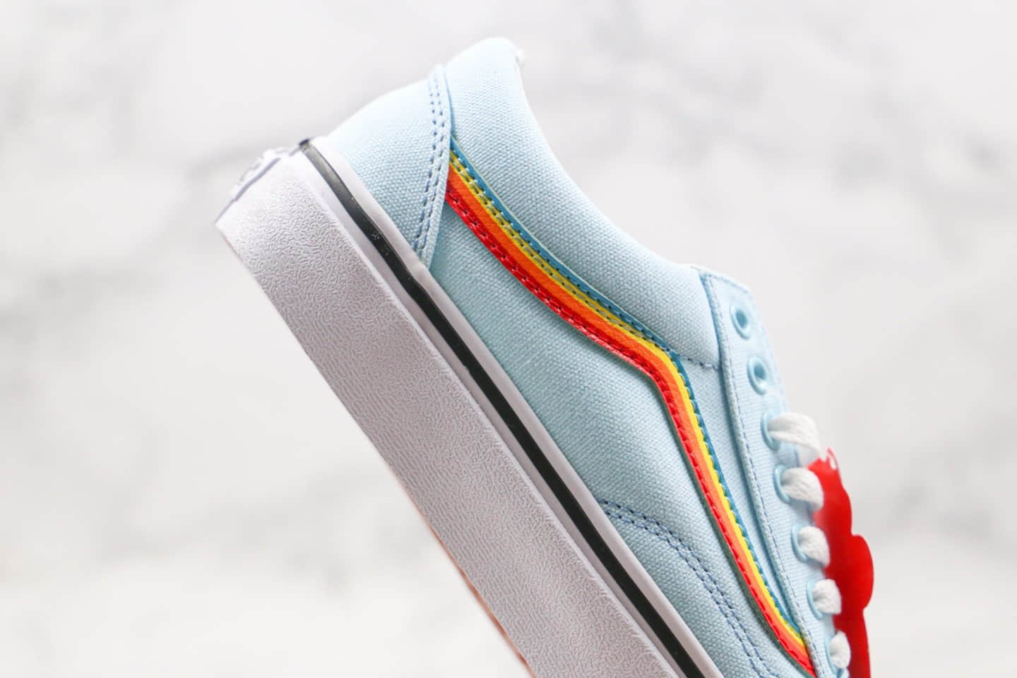 万斯Vans Old Skool公司级版本低帮薄荷彩虹浅蓝色硫化板鞋原盒原标原档案数据开发 货号:VNOA4U3BU4K