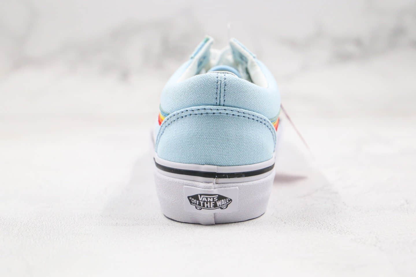 万斯Vans Old Skool公司级版本低帮薄荷彩虹浅蓝色硫化板鞋原盒原标原档案数据开发 货号:VNOA4U3BU4K