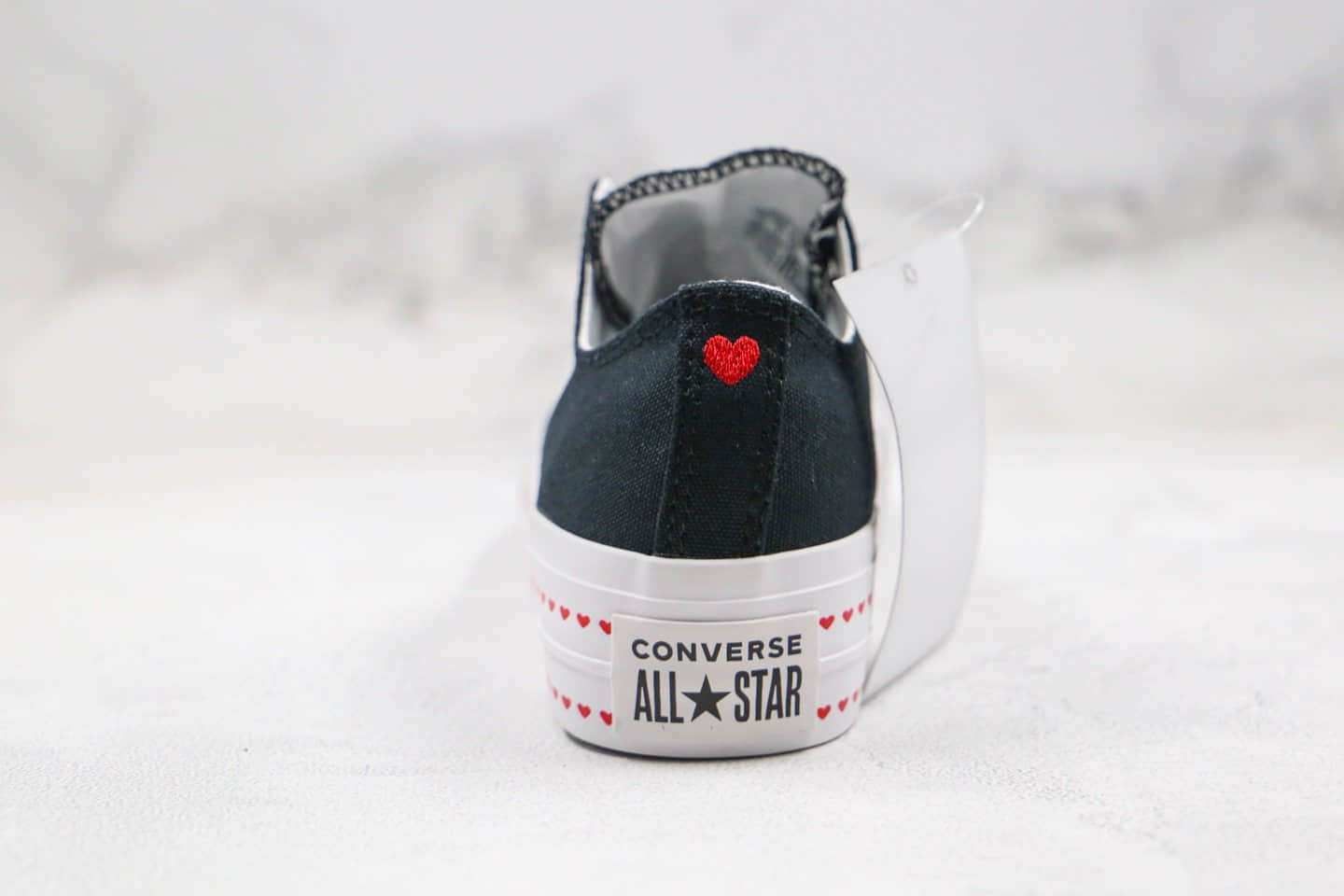 匡威Converse All Star Lift OX公司级版本2020情人节爱心款厚底增高帆布鞋黑白配色原楦开发正确蓝底 货号:567158C