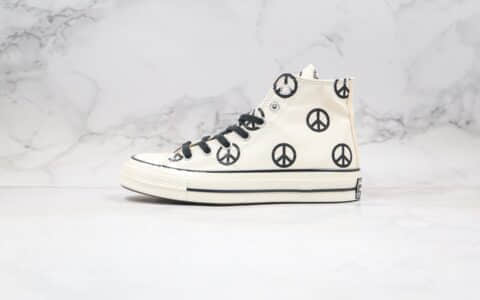Converse Chuck Taylor All Star 1970s High“Unleash Peach”公司级版本反战和平之路印花系列米白黑标正确硫化双围条 货号:167912C