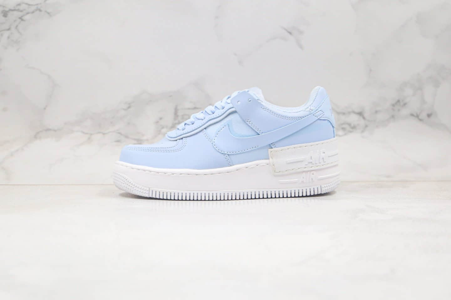 耐克Nike Air Force 1 Shadow纯原版本空军一号增高板鞋浅蓝色区别市面通货 货号:CV3020-400