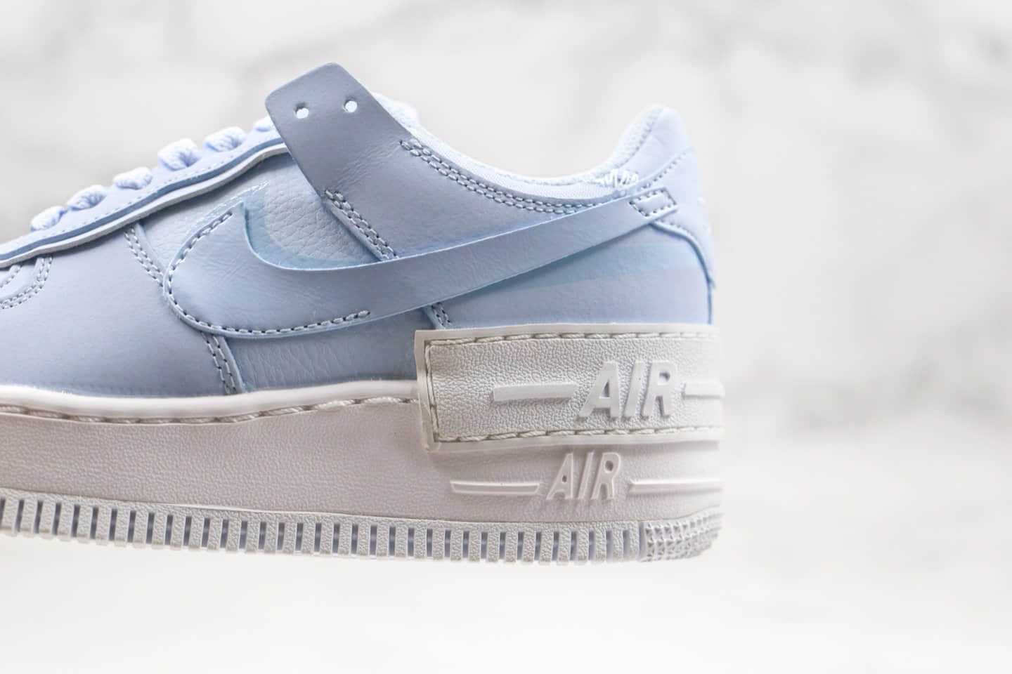耐克Nike Air Force 1 Shadow纯原版本空军一号增高板鞋浅蓝色区别市面通货 货号:CV3020-400