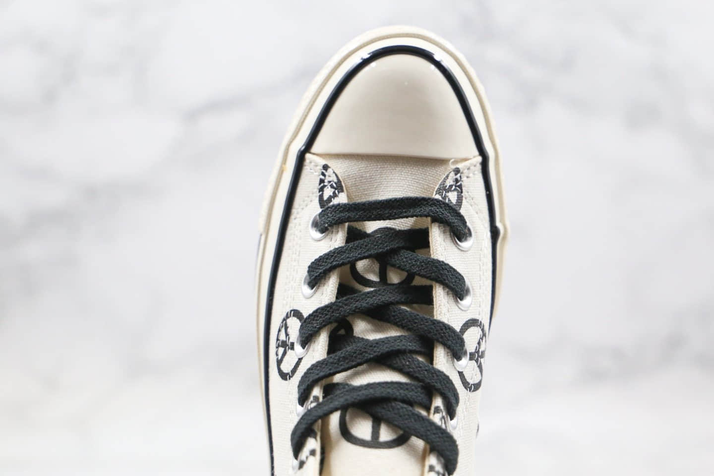 Converse Chuck Taylor All Star 1970s High“Unleash Peach”公司级版本反战和平之路印花系列米白黑标正确硫化双围条 货号:167912C