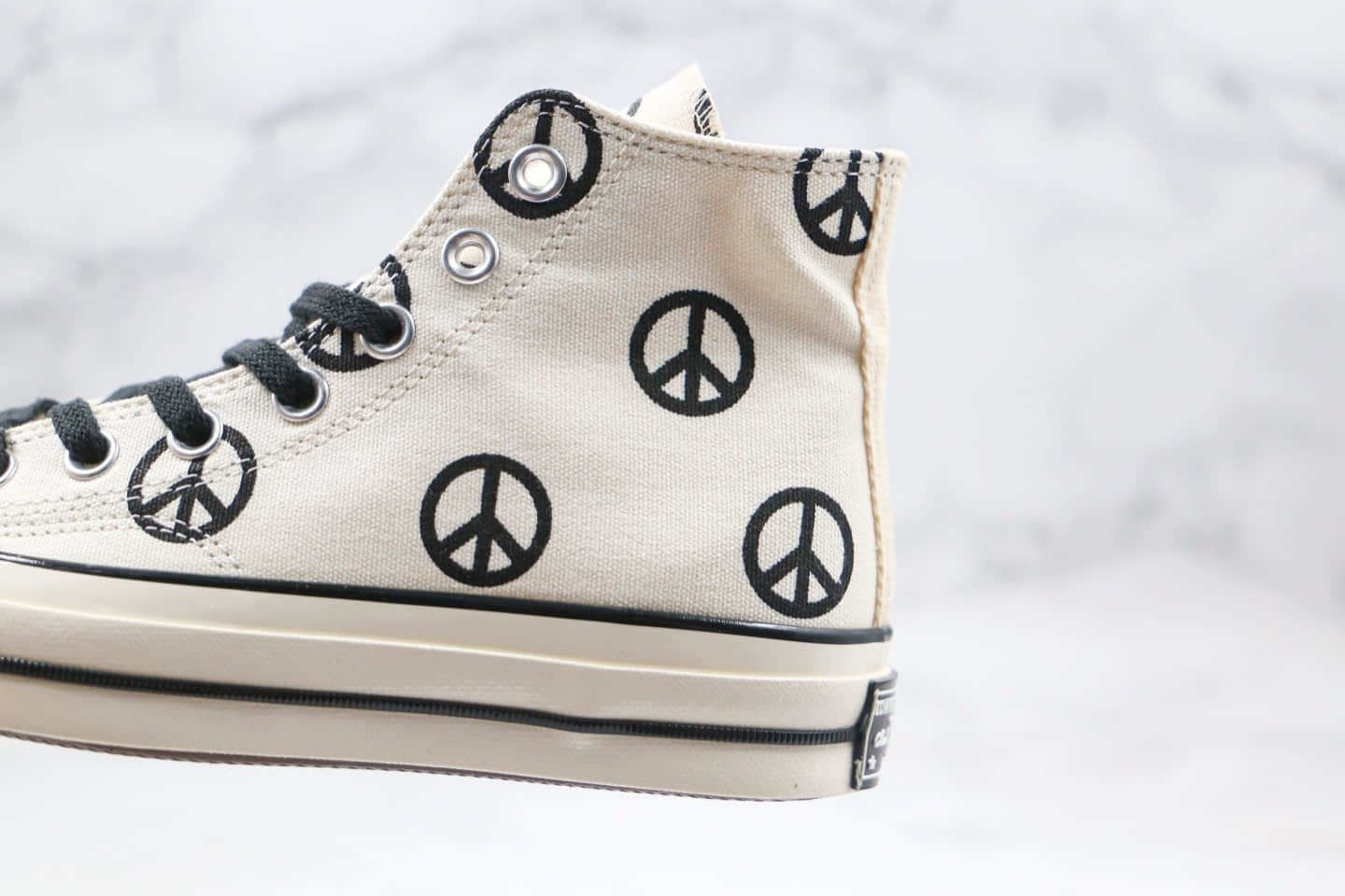 Converse Chuck Taylor All Star 1970s High“Unleash Peach”公司级版本反战和平之路印花系列米白黑标正确硫化双围条 货号:167912C