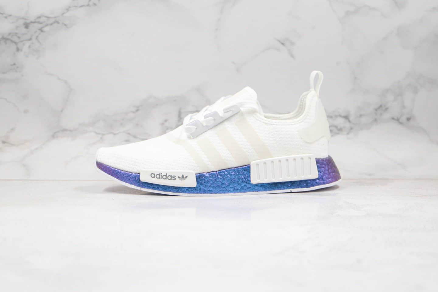 阿迪达斯Adidas NMD_R1纯原版本爆米花跑鞋炫彩白蓝紫色原鞋开模一比一打造 货号:FV5344