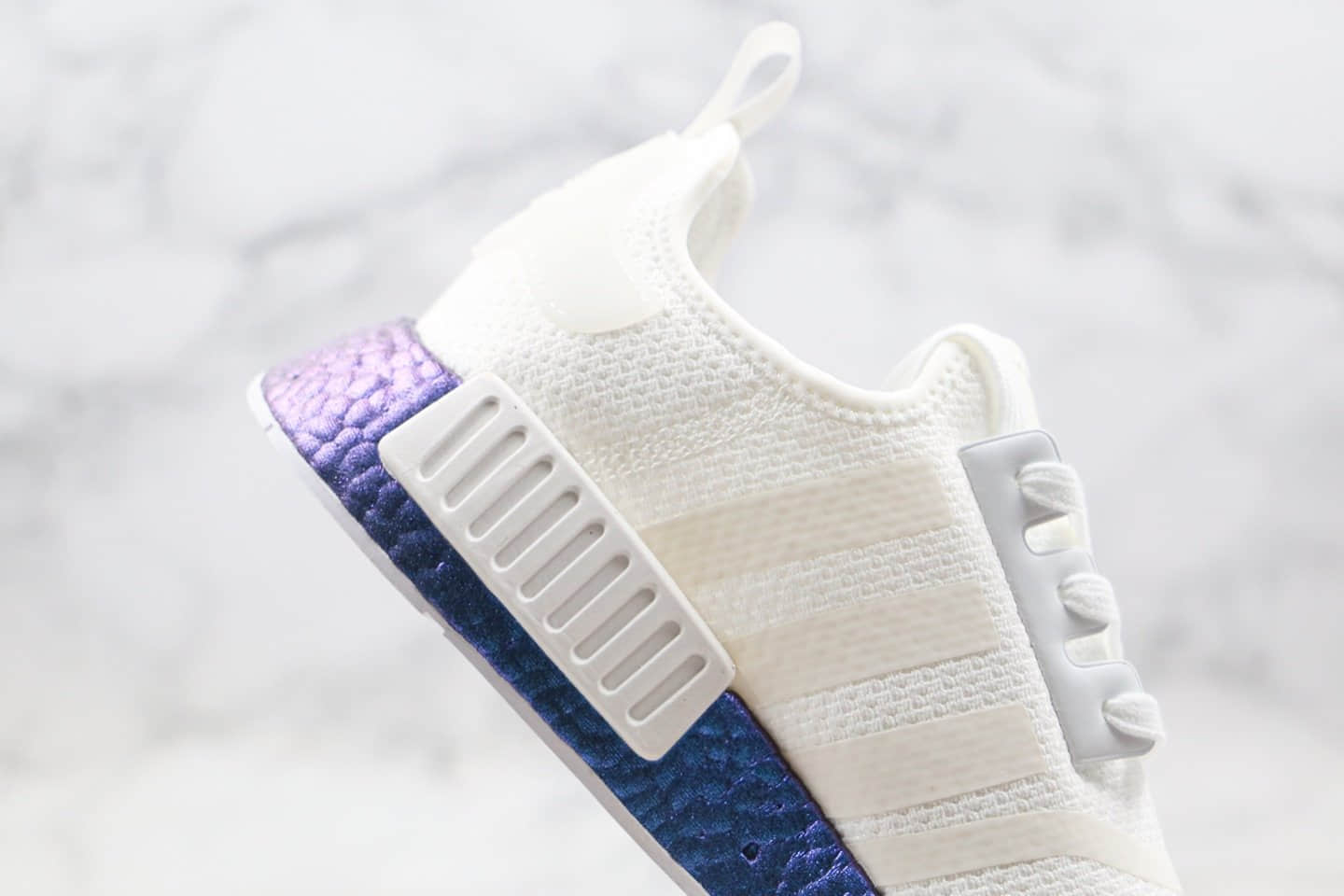 阿迪达斯Adidas NMD_R1纯原版本爆米花跑鞋炫彩白蓝紫色原鞋开模一比一打造 货号:FV5344