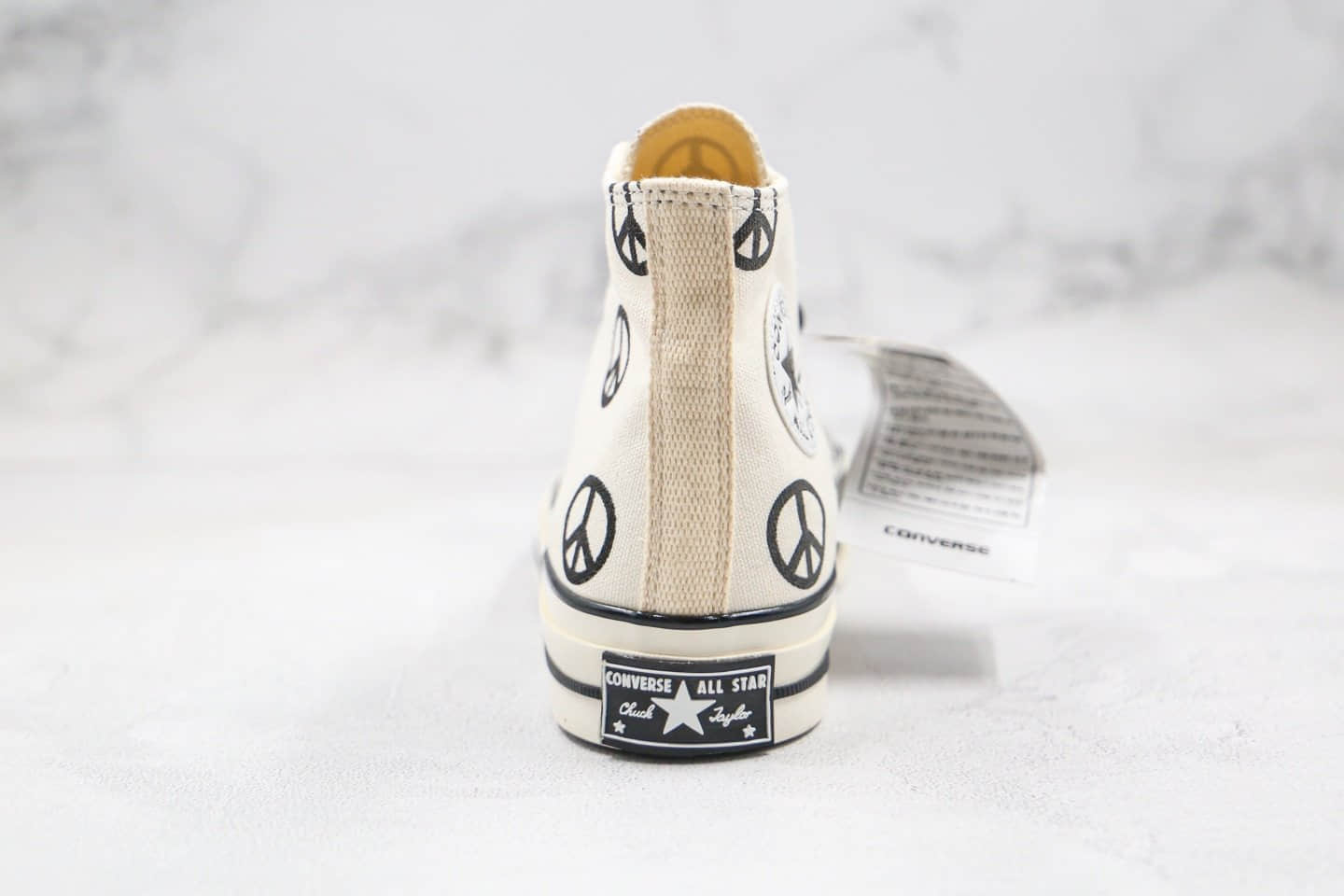 Converse Chuck Taylor All Star 1970s High“Unleash Peach”公司级版本反战和平之路印花系列米白黑标正确硫化双围条 货号:167912C