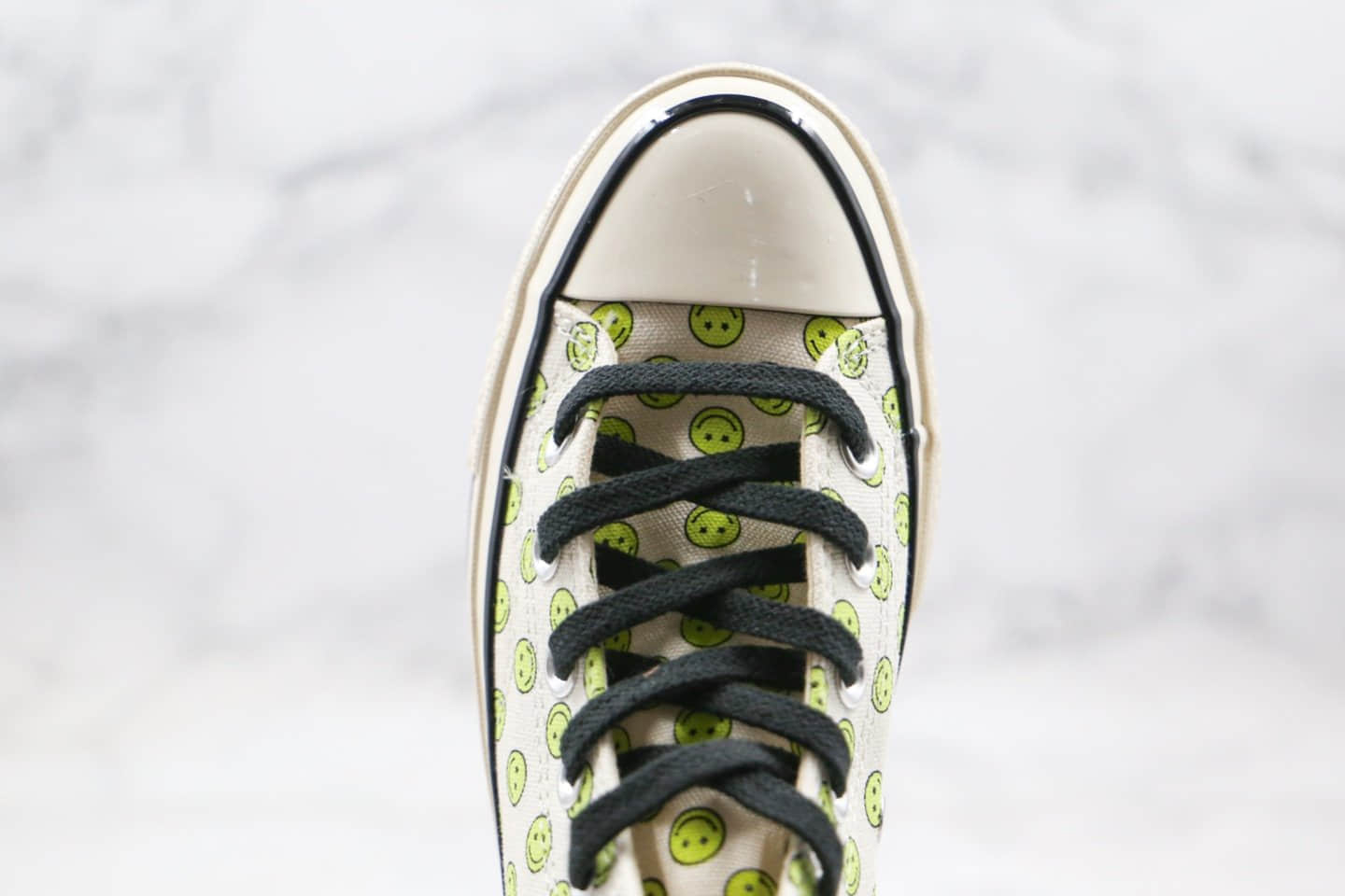 匡威Converse Chuck 70 Happy Camper公司级版本高帮帆布鞋黄绿笑脸印花原厂硫化蓝底 货号:167637C