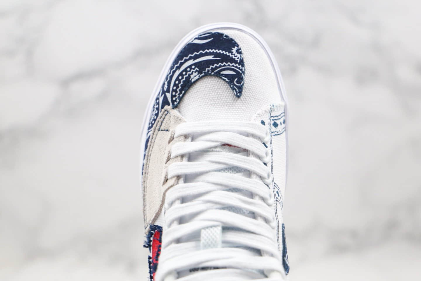 耐克Nike SB Blazer Edge纯原版本高帮SB板鞋拆线涂鸦白黑红色内置Zoom原档案数据开发 货号:CI3833-200