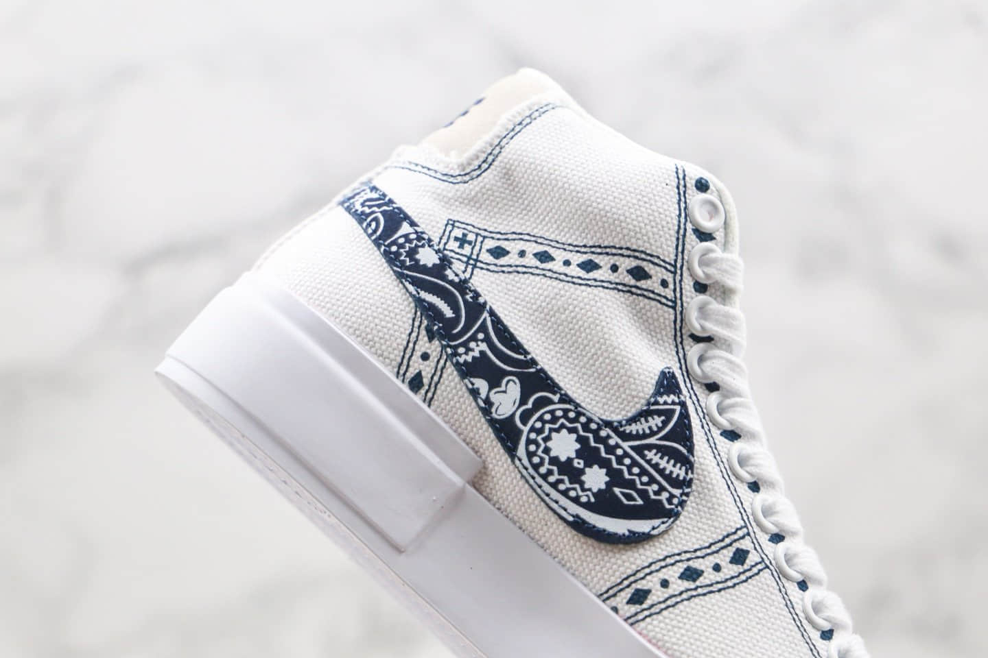 耐克Nike SB Blazer Edge纯原版本高帮SB板鞋拆线涂鸦白黑红色内置Zoom原档案数据开发 货号:CI3833-200