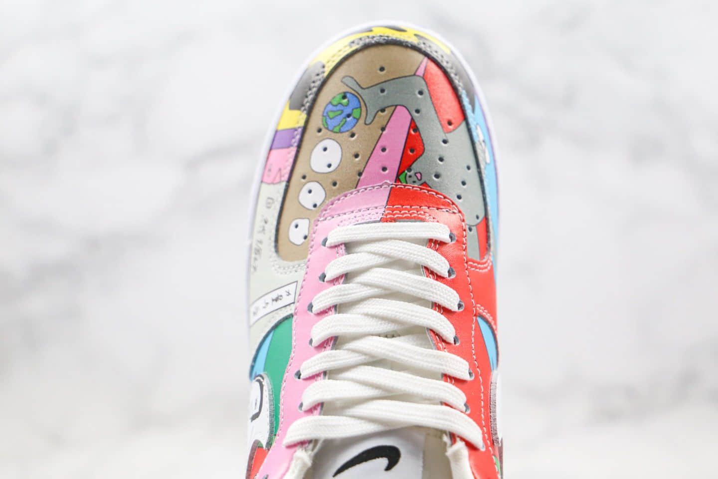 耐克Ruohan Wang x Nike Air Force 1 Low(2020)纯原版本插画师联名款自然循环彩绘涂鸦配色低帮空军一号内置气垫原盒原标 货号:CZ3990-900