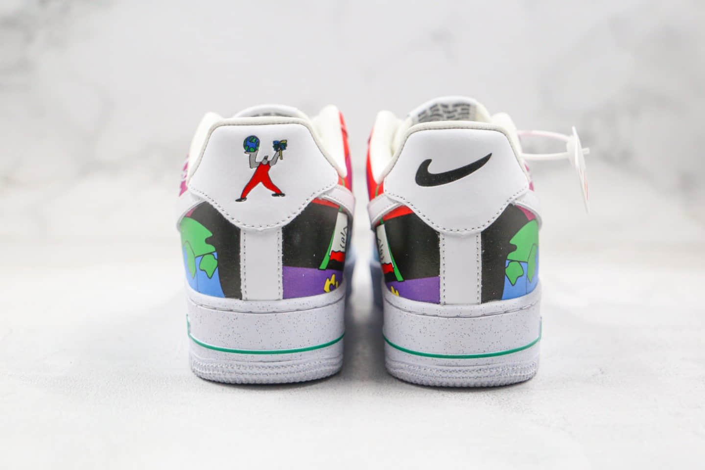 耐克Ruohan Wang x Nike Air Force 1 Low(2020)纯原版本插画师联名款自然循环彩绘涂鸦配色低帮空军一号内置气垫原盒原标 货号:CZ3990-900