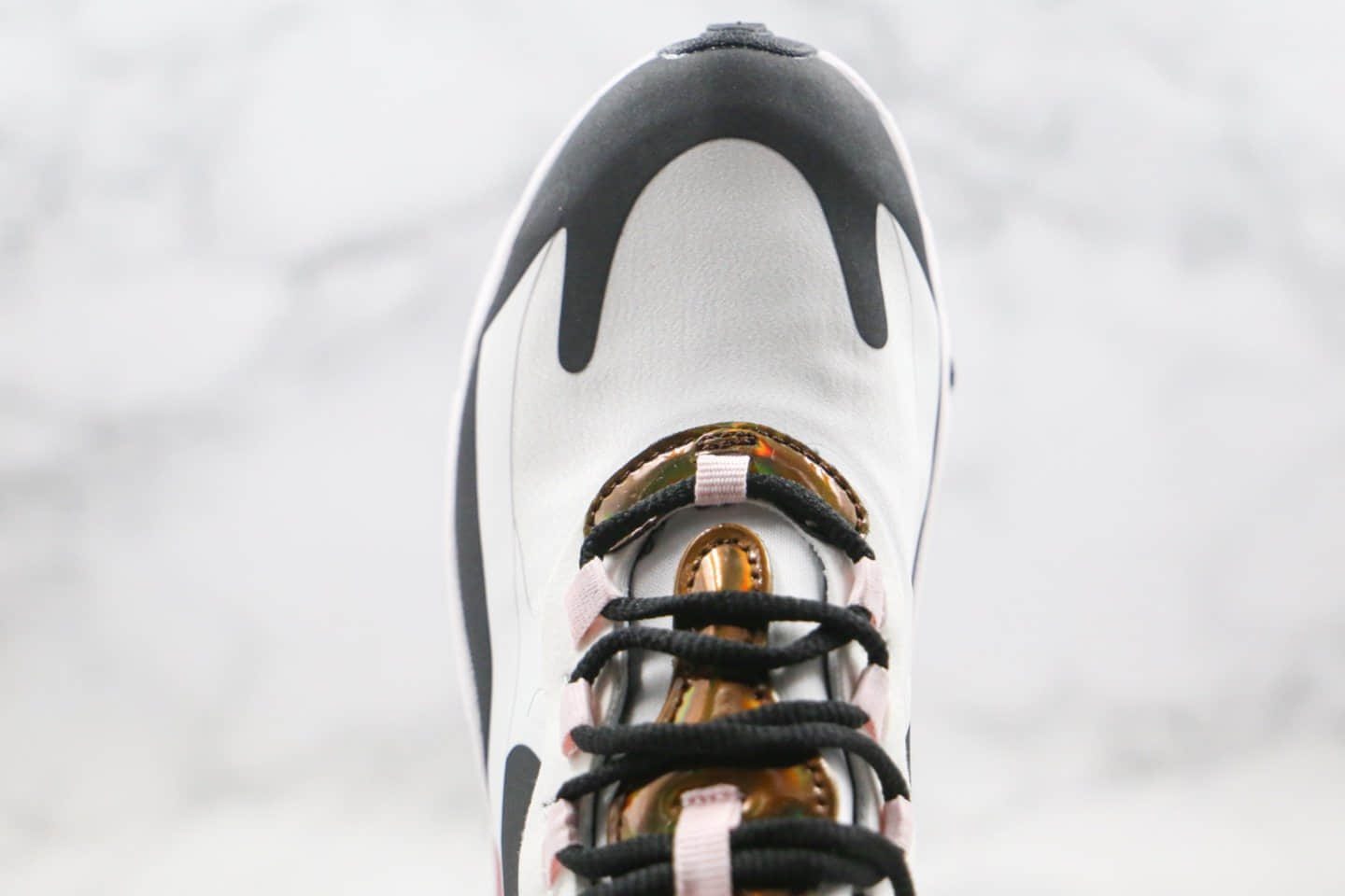 耐克Nike React Air Max 270纯原版本半掌气垫Max270白黑金粉色内置真小潘气垫原盒原标 货号:CU4752-100