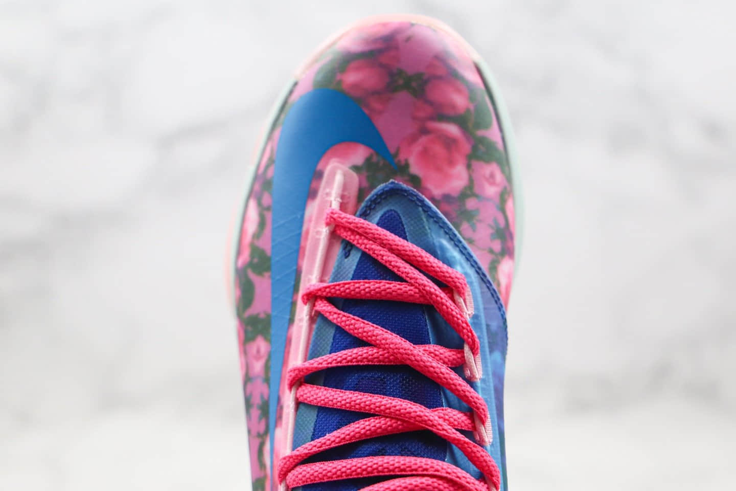 耐克Nike Zoom KD VI EP SJX纯原版本杜兰特6代实战篮球鞋蓝粉色花卉配色内置气垫支持实战 货号:618216-600