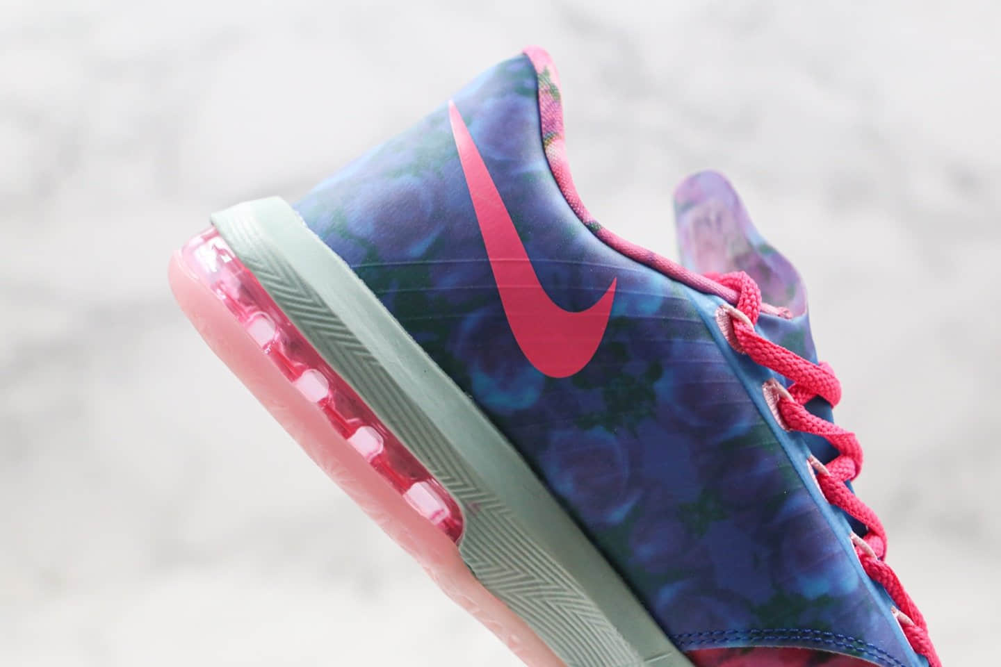 耐克Nike Zoom KD VI EP SJX纯原版本杜兰特6代实战篮球鞋蓝粉色花卉配色内置气垫支持实战 货号:618216-600
