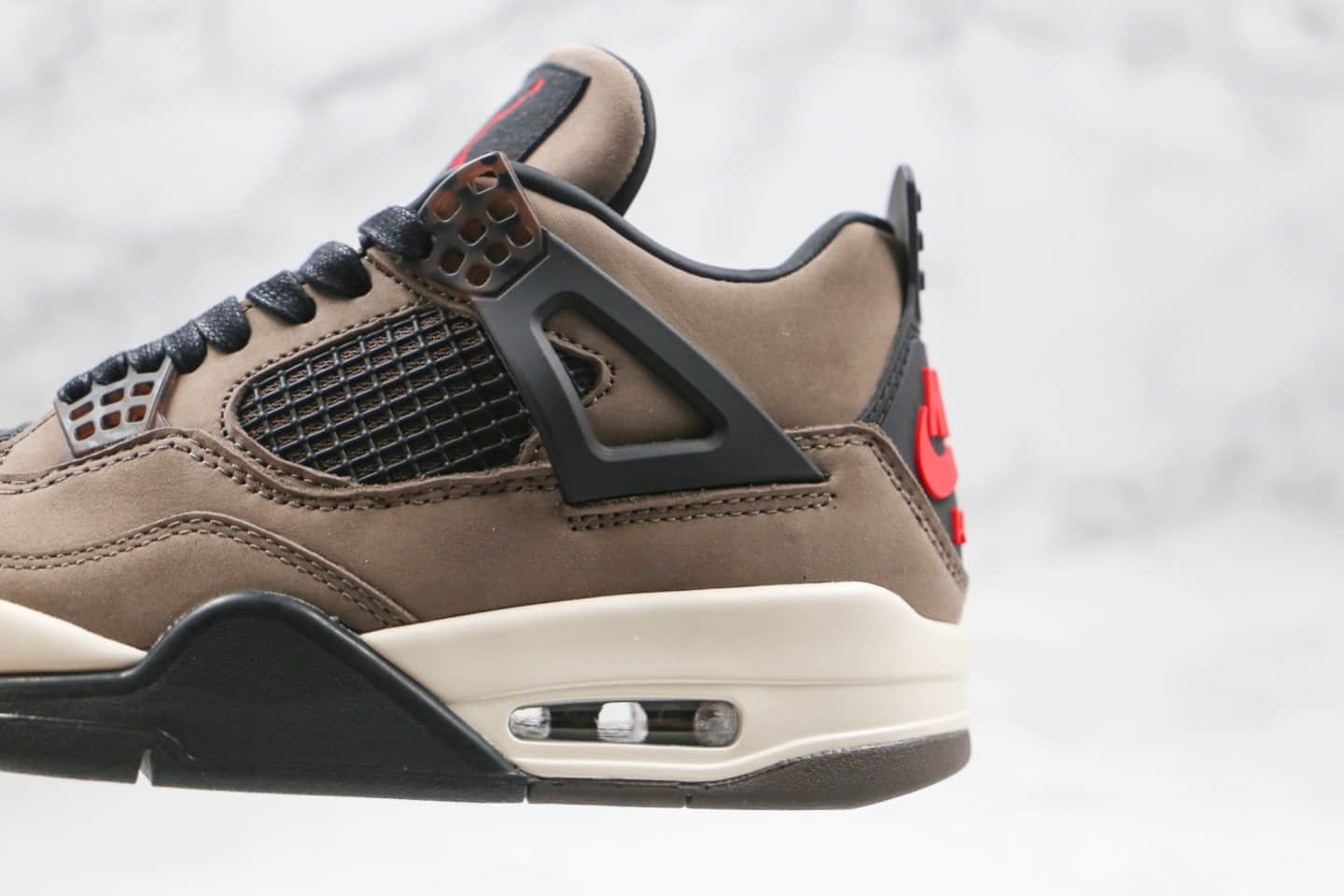 乔丹Air Jordan 4 Retro纯原版本高帮AJ4麂皮棕色篮球鞋原档案数据开发原鞋开模一比一打造